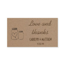 Inserto de Coração Rustico em Masonjar Casamento A