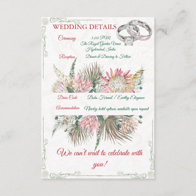 Cartão De Informações Inserto de Enclausuramento de Grama Pampas de Terr (Frente)