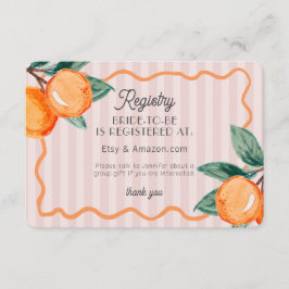 Cartão De Informações Inserto de Registro de Casamento Citrino Pastel Pi