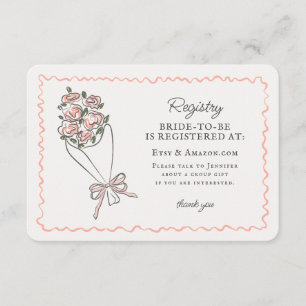 Cartão De Informações Inserto de Registro de Flores Frescas do Mercado d