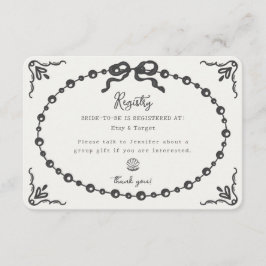 Cartão De Informações Inserto de Registro de Presente de Pérola Prosecco