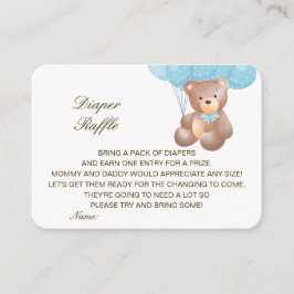Cartão De Informações Inserto de Rifa de Fraldas Editável Impresso para 