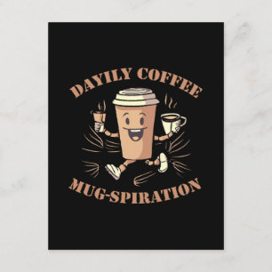 Cartão De Informações Inspiração Diária de Caneca de Café