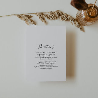 Cartão De Informações Instruções de Casamento Minimalista Simples