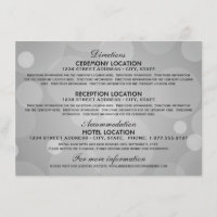 Instruções de Casamento Preto Platina Elegantes