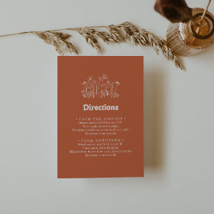 Cartão De Informações Instruções Mínimas de Casamento de Flores Silvestr