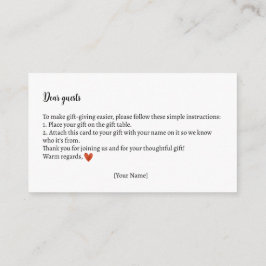 Cartão De Informações Instruções para presentes Chá de fraldas de ursos