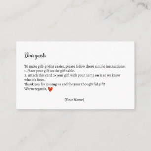 Cartão De Informações Instruções para presentes Chá de fraldas de ursos 