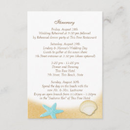 Cartão De Informações Intinerário de Casamento de Seashell Aqua Beach Sp