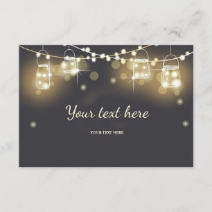 Cartão De Informações Introduza luzes rústicas da corda do giz dos