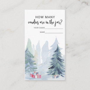 Cartão De Informações Inverno azul adivinha quantos doces