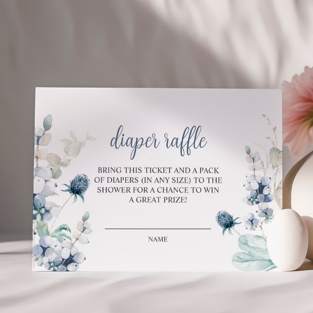 Cartão De Informações Inverno deixa Fralda Chá de fraldas Raffle (Criador carregado)