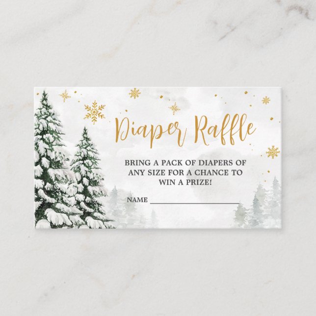 Cartão De Informações Inverno É Frio Fora da Fralda Raffle (Frente)