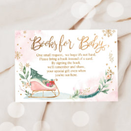 Cartão De Informações Inverno Frio Fora do Chá de fraldas Rosa Traga um 