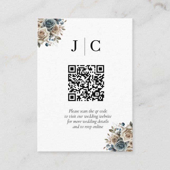 Cartão De Informações Invólucro de Código QR Minimalista com Grama das P (Frente)