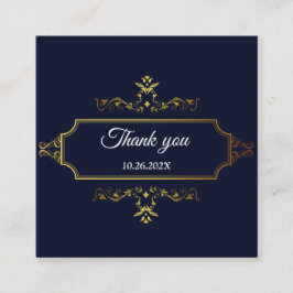 Cartão De Informações Invólucro de envelope de estilo Dourado e Marinho 