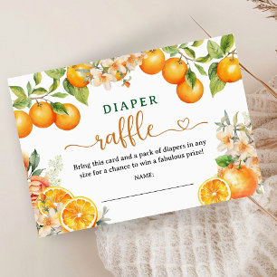 Cartão De Informações Invólucro de Raffle da Fralda Citrus Orange Chá de