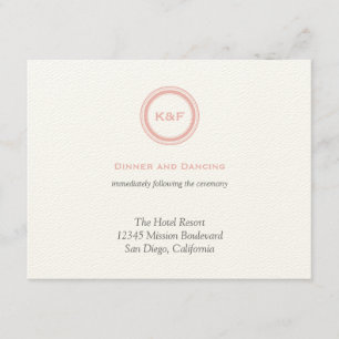 Cartão De Informações Invólucro de recepção de casamento de iniciais cor