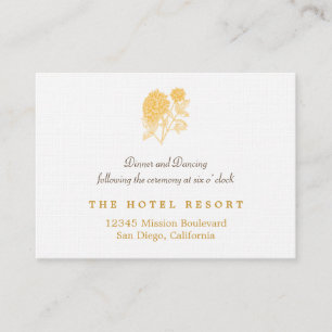 Cartão De Informações Invólucro simples de recepção de casamento amarelo