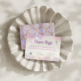 Cartão De Informações Iridescent Ocean Mermaid Diaper Raffle Girl