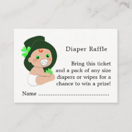 Cartão De Informações Irish Leprechaun Lucky Shamrock Fralda Raffle