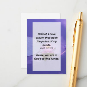 Cartão De Informações Isaiah 49:16, Contemplem-me.