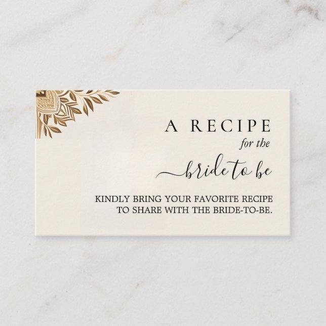 Cartão De Informações Islam Casamento Árabe Walima Chuveiro de Noiva Muç (Frente)