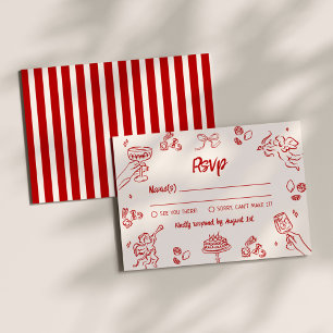 Cartão De Informações Isso é Amor! Vermelho Italiano RSVP