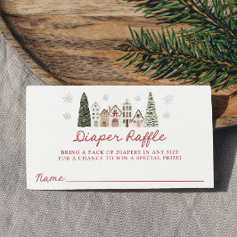 Cartão De Informações It Takes a Village Baby Shower Diaper Raffle