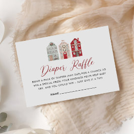 Cartão De Informações It Takes a Village Winter Christmas Baby Shower