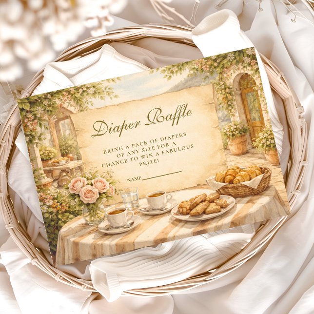 Cartão De Informações Italian Café Garden Diapper Raffle (Criador carregado)