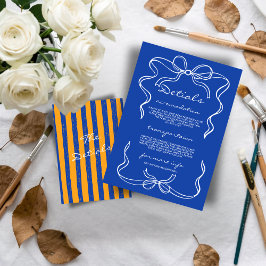 Cartão De Informações Italian Hand Written Painted Pinstripes Wedding