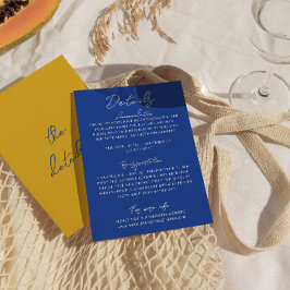 Cartão De Informações Italian Hand Written Yellow Blue Wedding Details