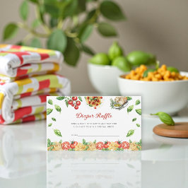 Cartão De Informações Italian Pasta Themed Diaper Raffle Card