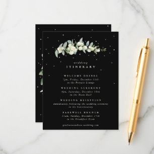 Cartão De Informações Itinerário de Casamento de Pedra Negra+Eucalyptus