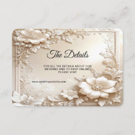 Cartão De Informações Ivory Flowers Detail