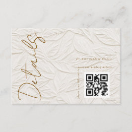 Cartão De Informações Ivory QR code Wedding Details