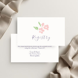 Cartão De Informações Ivory | Watercolor Wedding Registry Enclosure Card