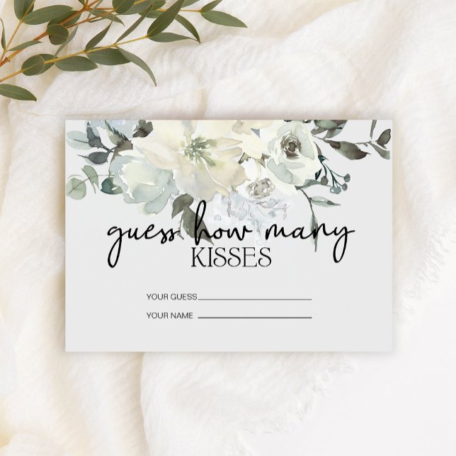 Cartão De Informações Ivory White Roses Quantos Kisses Jogo Bridal (Criador carregado)