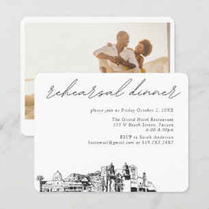 Cartão De Informações Jantar de Ensaios de Casamento Elegante em Tucson
