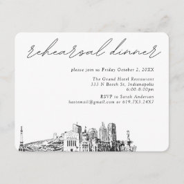 Cartão De Informações Jantar de Ensaios Elegantes de Casamento em Indian
