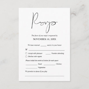 Cartão De Informações Janto de casamento moderno convida RSVP Enclosure