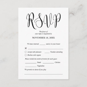 Cartão De Informações Janto de casamento moderno convida RSVP Enclosure 