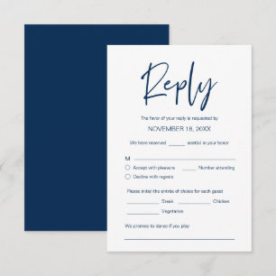 Cartão De Informações Janto de casamento RSVP, opção de refeição, so