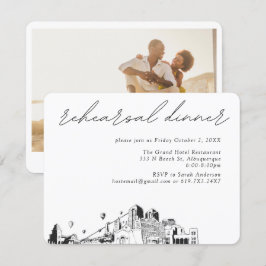 Cartão De Informações Janto Elegante de Casamento Albuquerque