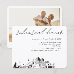 Cartão De Informações Janto Elegante de Casamento Albuquerque