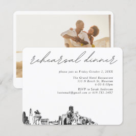 Cartão De Informações Janto Elegante de Casamento de Houston