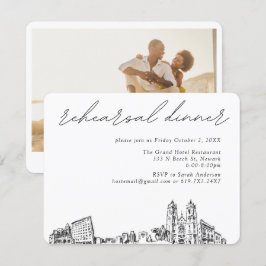 Cartão De Informações Janto Elegante de Casamento de Newark