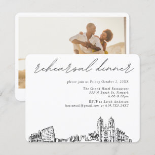 Cartão De Informações Janto Elegante de Casamento de Newark
