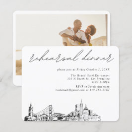Cartão De Informações Janto Elegante de Casamento de São Francisco